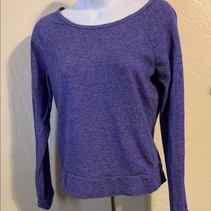 Purple long sleeve sweater with cut out